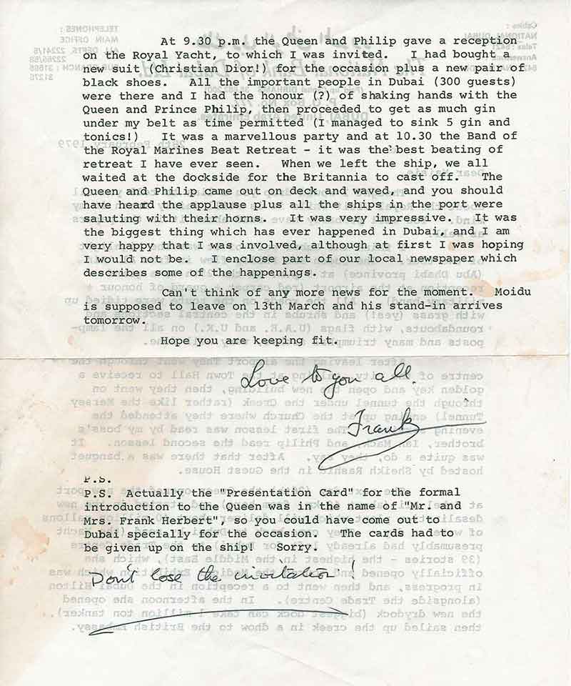 Frank Herbert's Letter